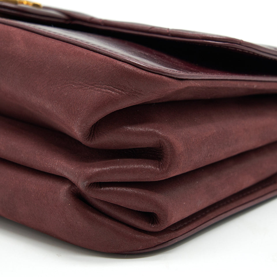 Chanel Seasonal Flap Bag Calfskin / Suede Leather Burgundy