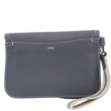 Christian Dior Saddle Leather Wristlet Navy Blue.