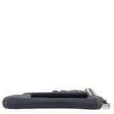 Christian Dior Saddle Leather Wristlet Navy Blue.