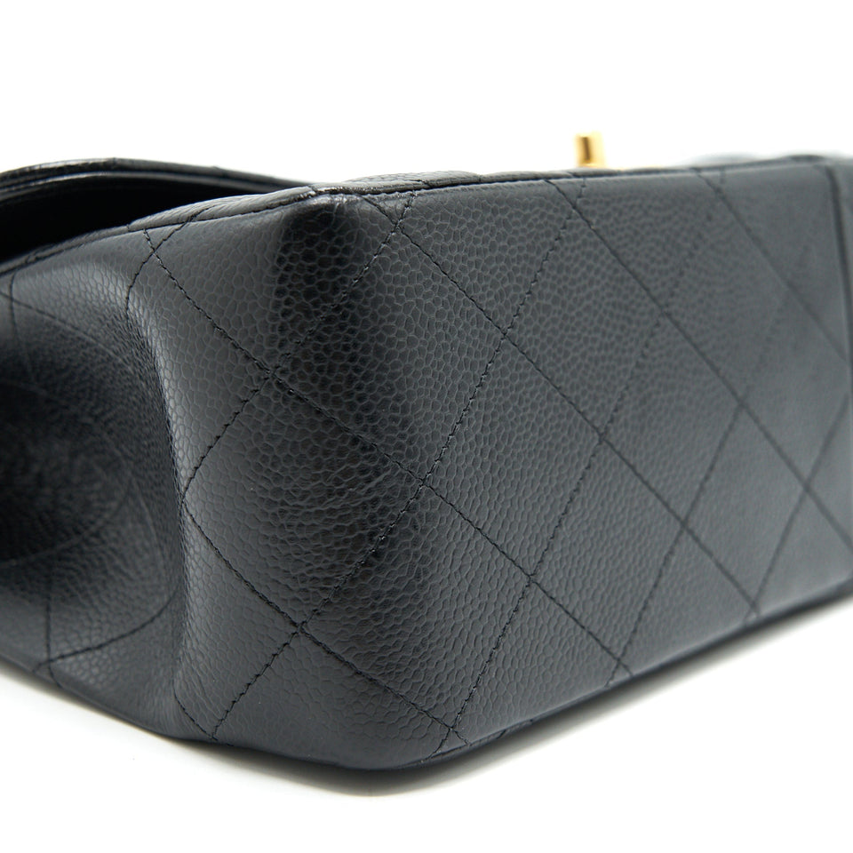 Chanel CLASSIC JUMBO DOUBLE FLAP BAG BLACK CAVIER
