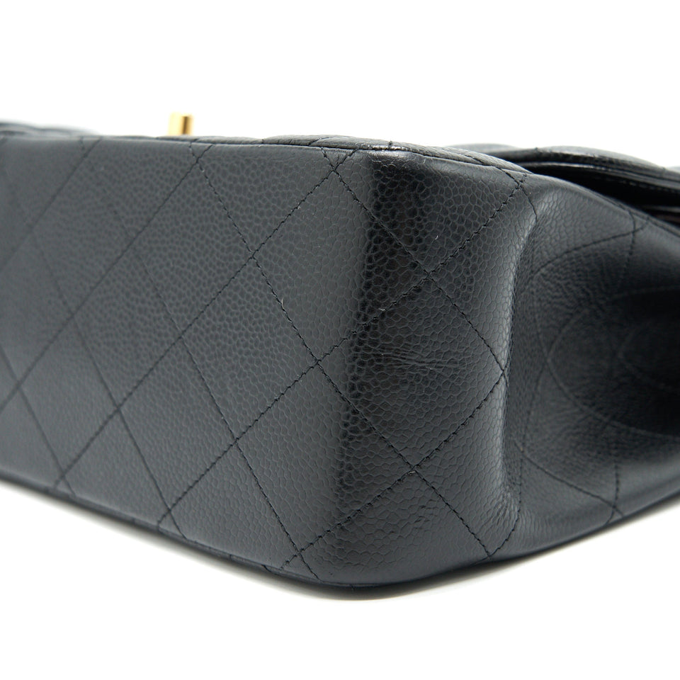 Chanel CLASSIC JUMBO DOUBLE FLAP BAG BLACK CAVIER