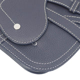 Christian Dior Saddle Leather Wristlet Navy Blue.