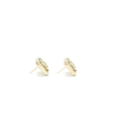 Chanel Square CC Logo Earrings Light Gold Tone