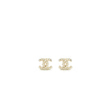 Chanel Mini CC Logo Earrings With Crystals L