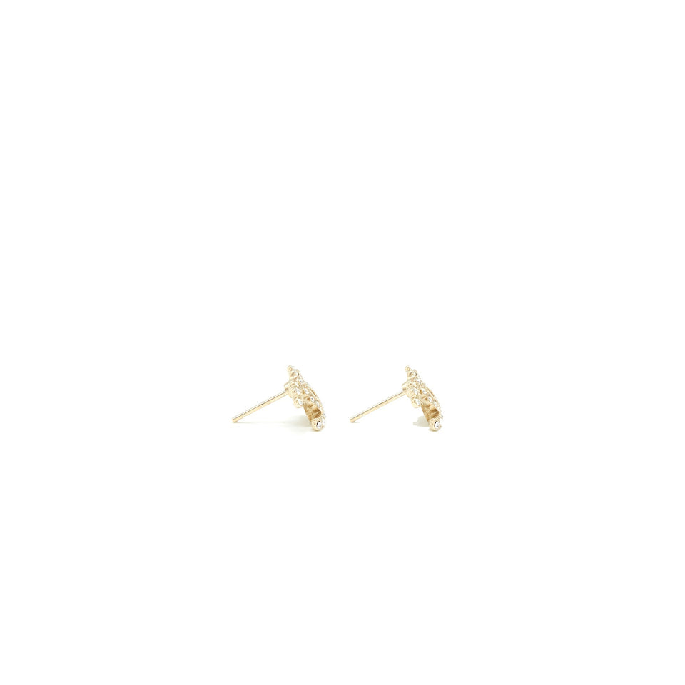 Chanel Mini CC Logo Earrings With Crystals L