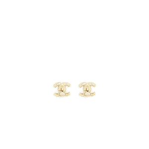 Chanel Mini CC Logo Earrings With Crystals L