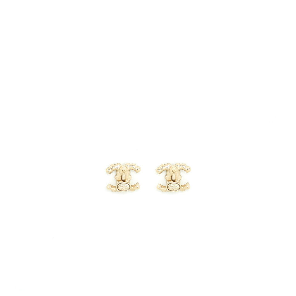 Chanel Mini CC Logo Earrings With Crystals L