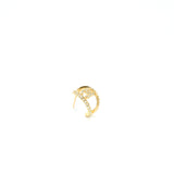 Chanel CC Logo Earrings With Full Crystal Gold Tone