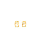 Chanel CC Logo Earrings With Full Crystal Gold Tone