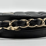 Chanel 22C Round Clutch With Chain Lambskin Black