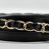 Chanel 22C Round Clutch With Chain Lambskin Black