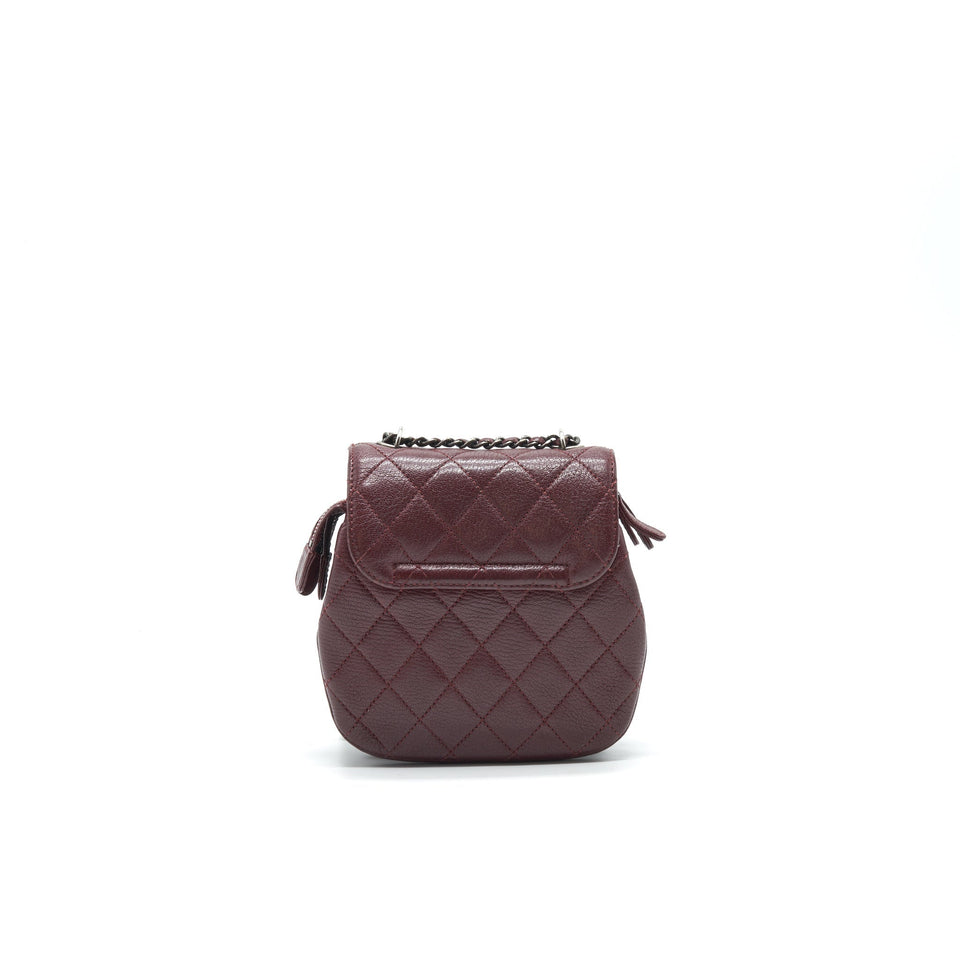Chanel Small Flap Bag With Chain Burgundy