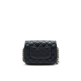 Chanel Logo Pearl Chain Mini Flap Bag