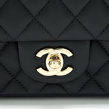 Chanel Mini Square Flap Bag Black Lambskin L
