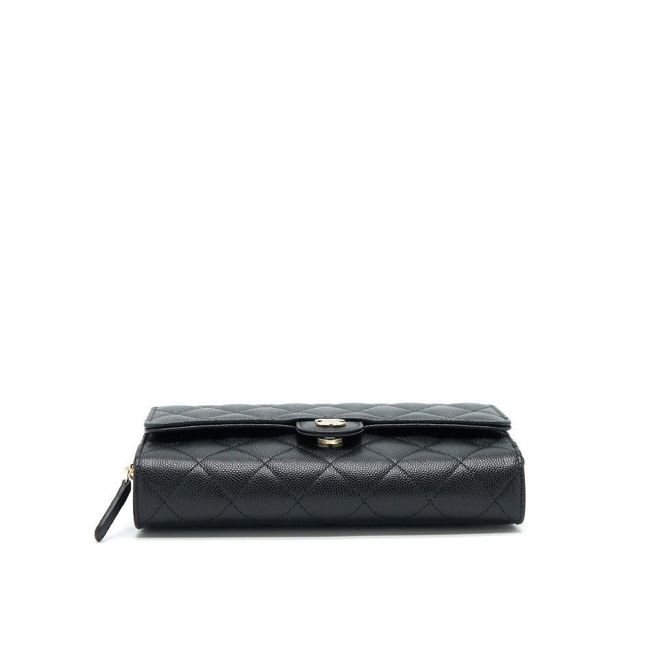 Chanel 3 In 1 Wallet On Chain Black Caviar L