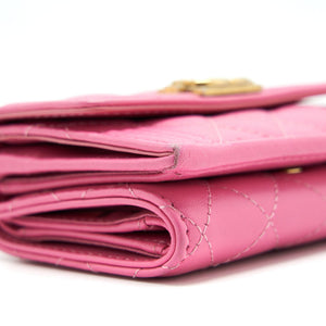 Chanel Boy Small Wallet Pink Brushed Lambskin
