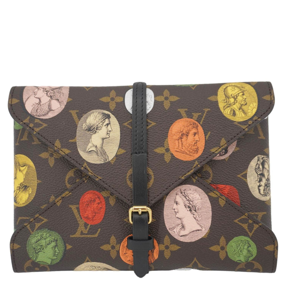 Louis Vuitton Monogram Fornasetti Clutch Pencil Pouch Brown
