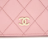 Chanel 22C Zip holder Pink Caviar L