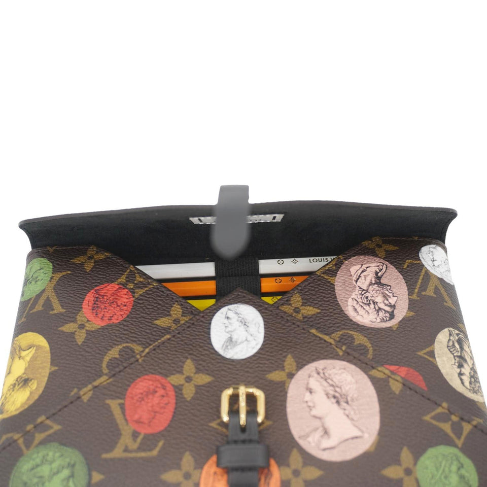 Louis Vuitton Monogram Fornasetti Clutch Pencil Pouch Brown