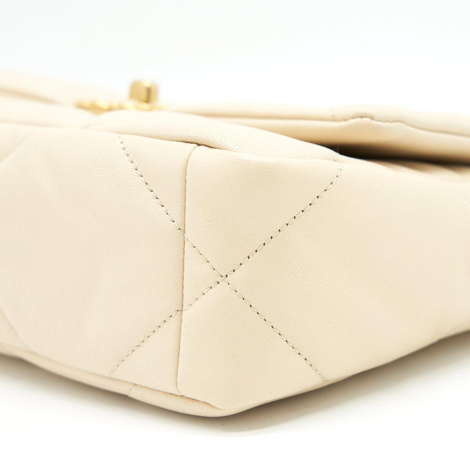 Chanel SMALL 19 BAG BEIGE GOAT SKIN