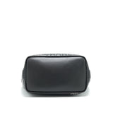Chanel Eyelet Logo Calfskin Tote Bag Black/ Blue