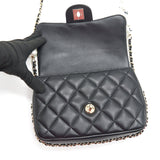 Chanel Logo Pearl Chain Mini Flap Bag