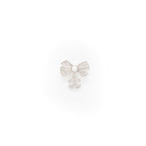 Chanel Bow/CC Logo Drop Earrings Crystal/Pearl Silver Tone