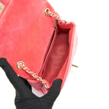 Chanel Velvet Quilted Mini Square Pearl Crush Flap Bag Pink