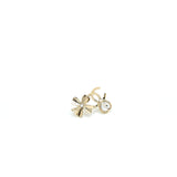 Chanel 22S CC Logo Flower Earrings Crystal Light Gold Tone