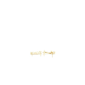 Chanel Coco/Chanel Letter Earrings Crystal Light Gold Tone