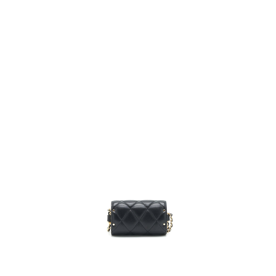 Chanel 21A Lipstick Mini Bag with Chain BLACK