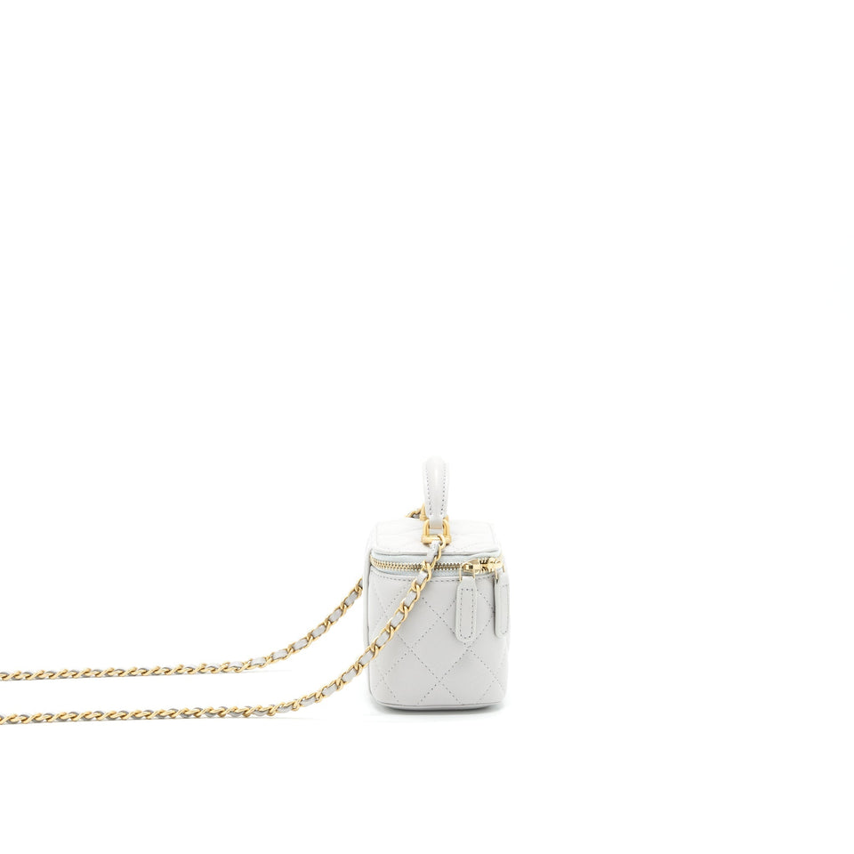 Chanel 21A Small handle Vanity with Chain Grey with