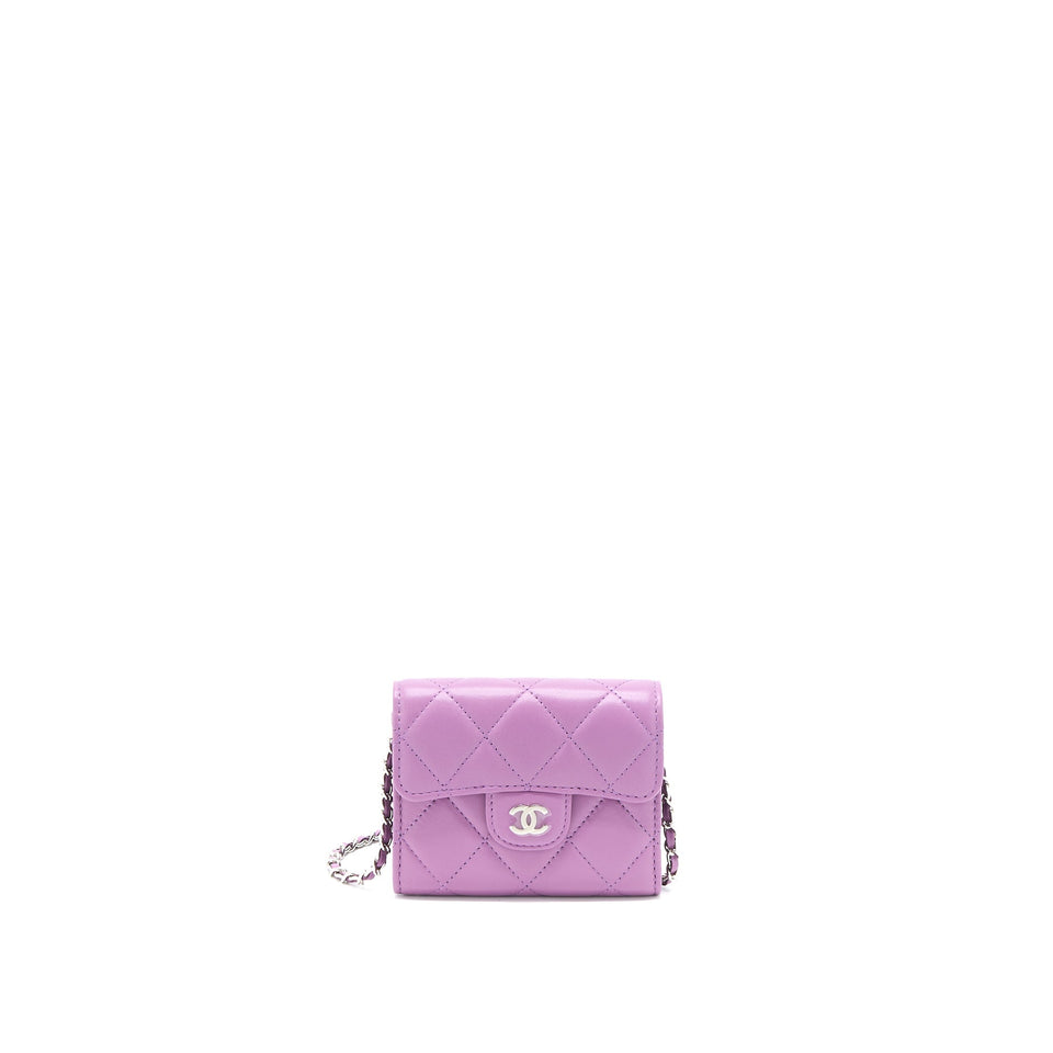 Chanel Clutch On Chain Lambskin Purple