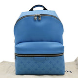 Louis Vuitton Discovery PM Monogram Taigarama Leather Backpack Blue