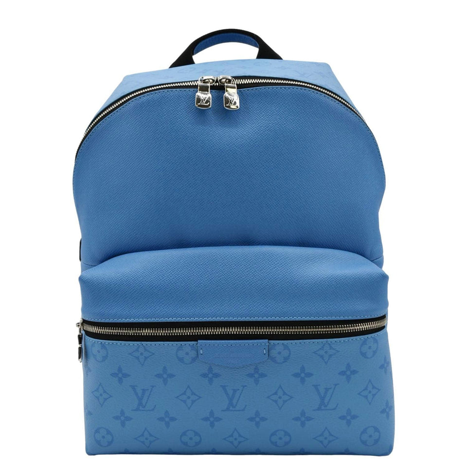 Louis Vuitton Discovery PM Monogram Taigarama Leather Backpack Blue