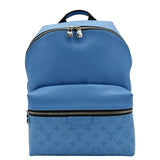 Louis Vuitton Discovery PM Monogram Taigarama Leather Backpack Blue