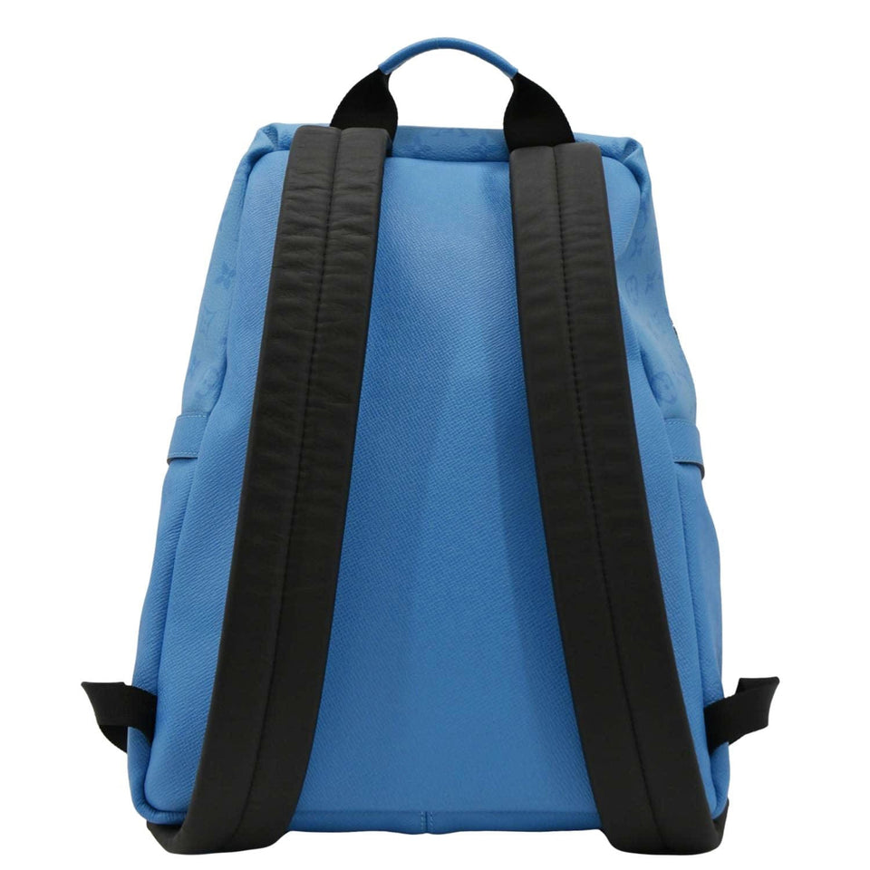 Louis Vuitton Discovery PM Monogram Taigarama Leather Backpack Blue