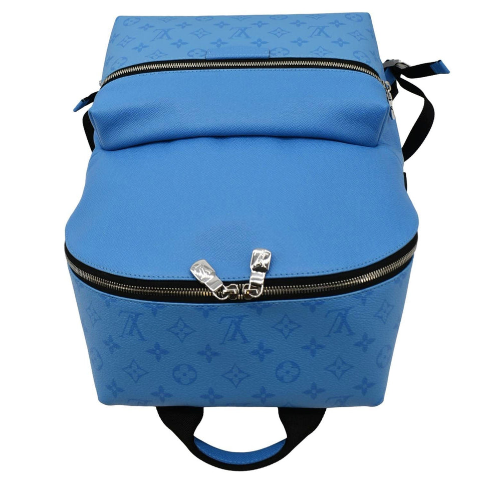 Louis Vuitton Discovery PM Monogram Taigarama Leather Backpack Blue