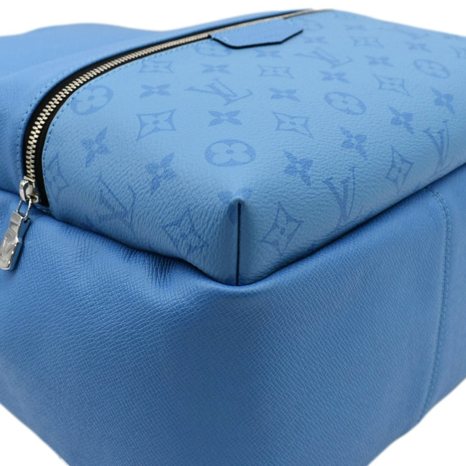Louis Vuitton Discovery PM Monogram Taigarama Leather Backpack Blue