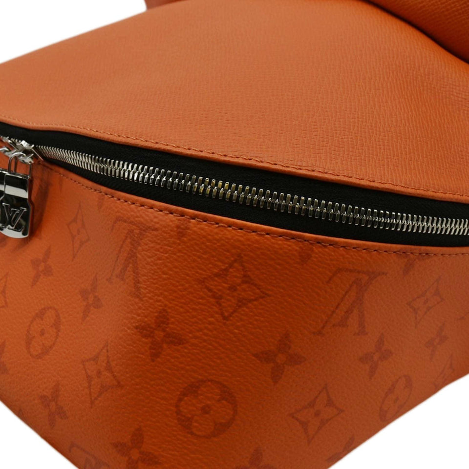Louis Vuitton Discovery Taiga leather Backpack Orange