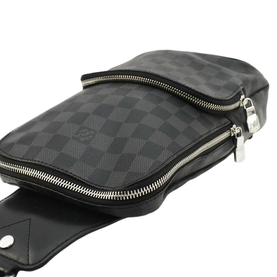 Louis Vuitton Avenue Sling Damier Graphite Backpack Bag Black