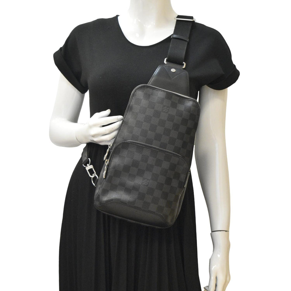 Louis Vuitton Avenue Sling Damier Graphite Backpack Bag Black