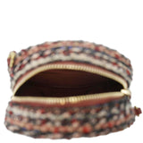 Chanel Round Tweed Chain Clutch Crossbody Bag Red