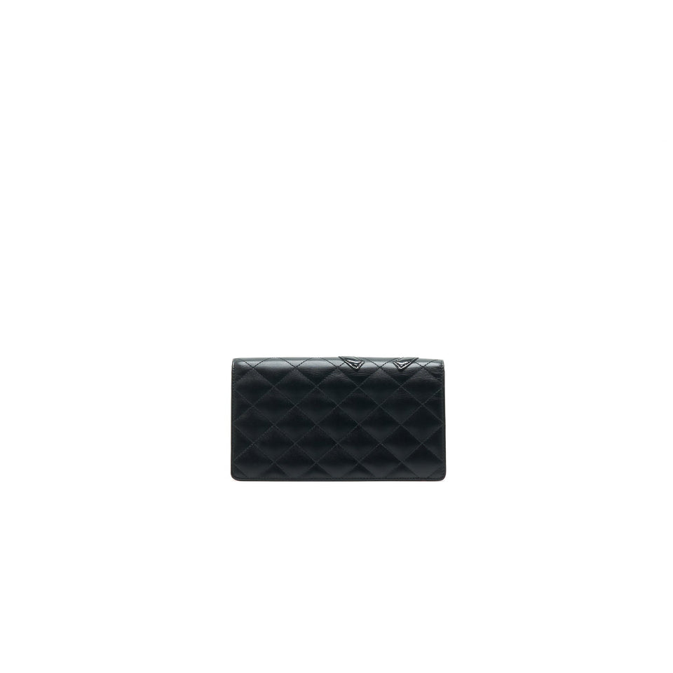 Chanel Cambon Line Bifold Long Wallet Black