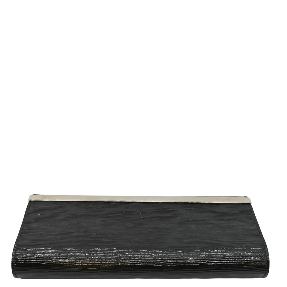 Louis Vuitton Sevigne Electric Patent Epi Leather Clutch Shoulder Bag Black