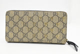 Gucci Bee Long Zippy Wallet in GG Supreme Canvas