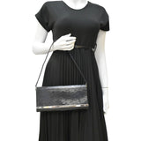 Louis Vuitton Sevigne Electric Patent Epi Leather Clutch Shoulder Bag Black
