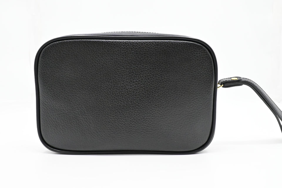 Burberry Wrist Pouch in Black Leather