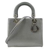 Christian Dior Lady Dior Micro Cannage Leather Shoulder Bag Metallic