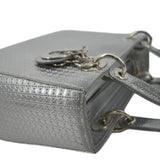Christian Dior Lady Dior Micro Cannage Leather Shoulder Bag Metallic